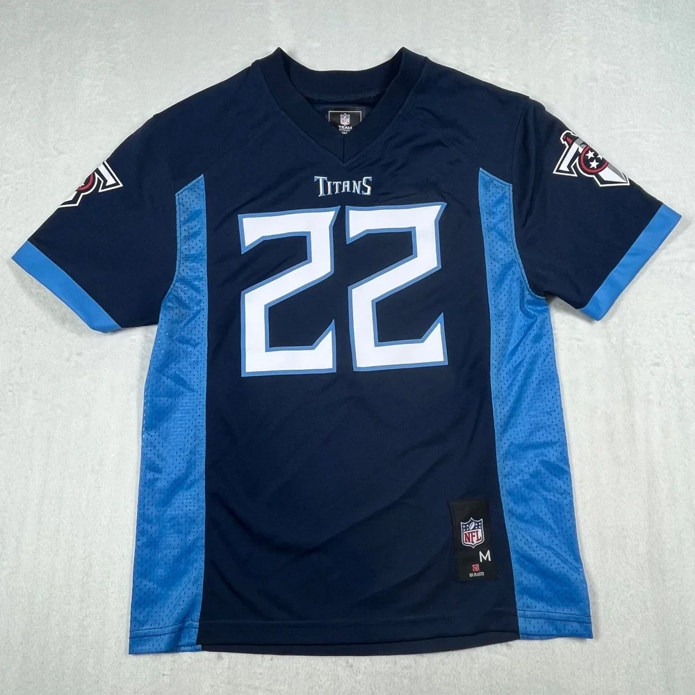 NFL Team Apparel Derrick Henry Titans Jersey Kids Medium Navy Blue 22 Football